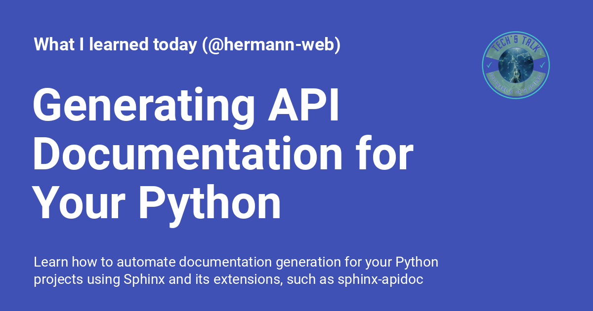 Generating API Documentation For Your Python Package With Sphinx-apidoc ...